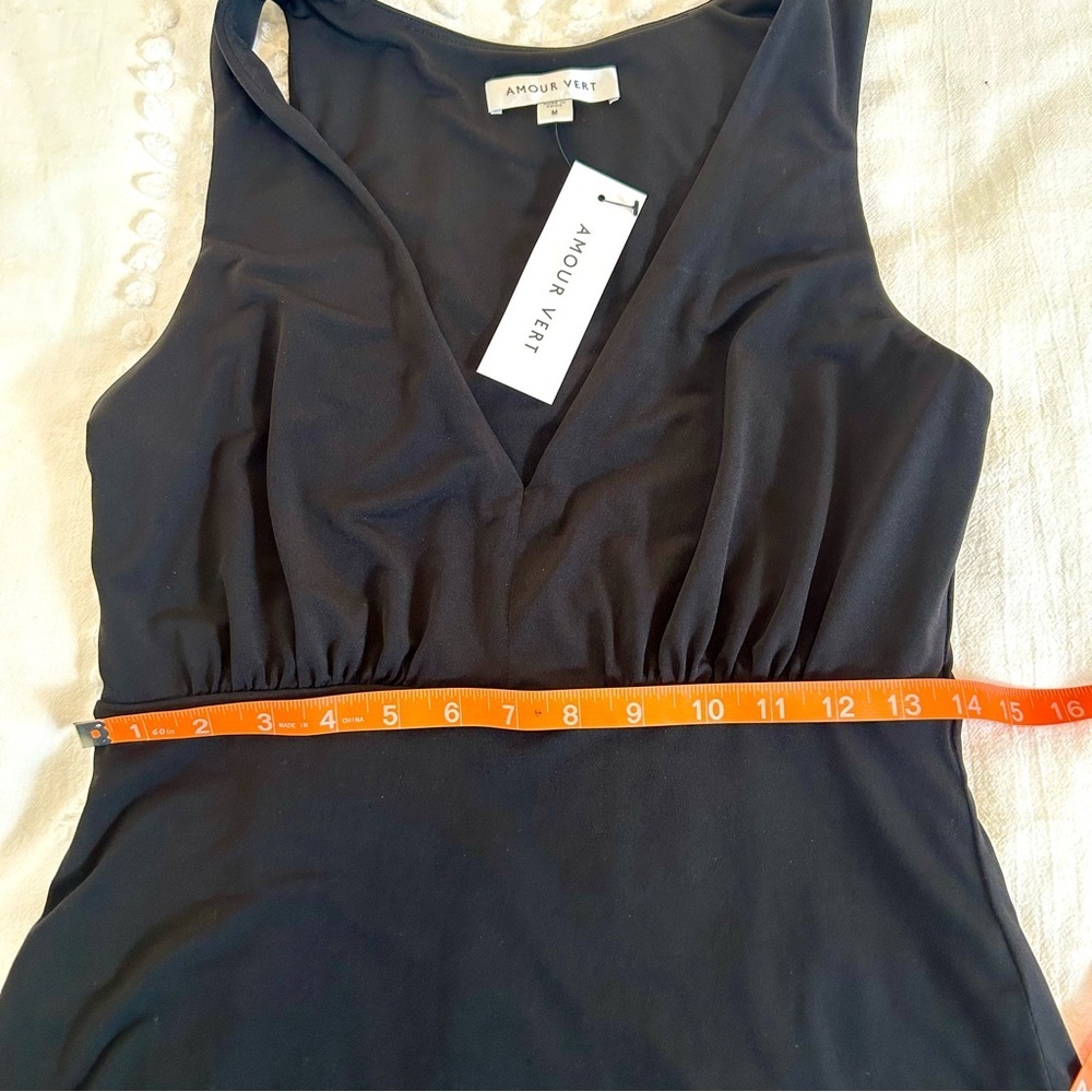 Amour Vert Black v-neck Tank Top NWT! - Picture 9 of 10